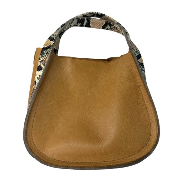 Madewell The Sydney Leather Hand Bag Purse Snake Embossed Missing Strap - Picture 2 of 10